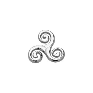 Boucles d'oreille argent rhodi� pour homme motif triskel unit�