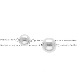 Bracelet argent rhodi� maillons ovales 19cm