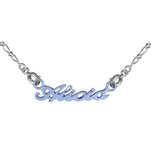 Collier pr�nom ciel d�coupe anglaise maille 1+1 - 2mm
