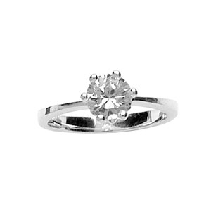 Bague solitaire blanc 52.