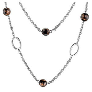 Collier sautoir acier double chaine corde