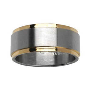 Alliance acier 9mm et 2 filets plaqué or
