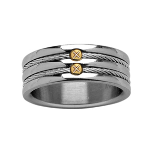 Alliance acier double cable avec vis or