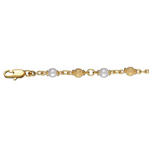Collier plaqu� or fantaisie boules blanches et boules givr�es