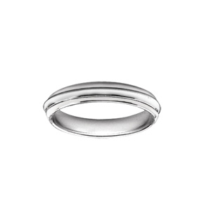 Alliance anti-stress en argent rhodié 4mm bandeau lisse - Vue 1