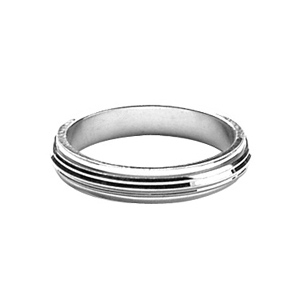 Alliance anti-stress en argent rhodié 4mm bandeau strié - Vue 1