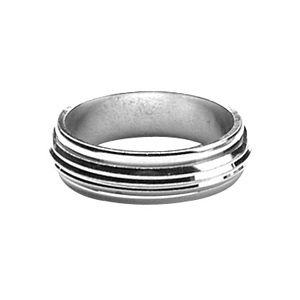 Alliance anti-stress en argent rhodié 6mm bandeau strié - Vue 1