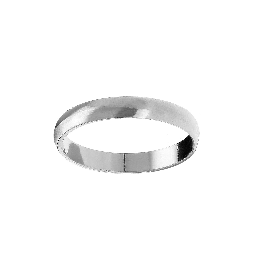 Alliance demi-jonc en argent rhodi� 3mm - Vue 1