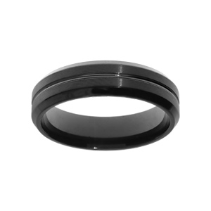 bague acier noir homme anneau alliance avec câbles torsadés insérés