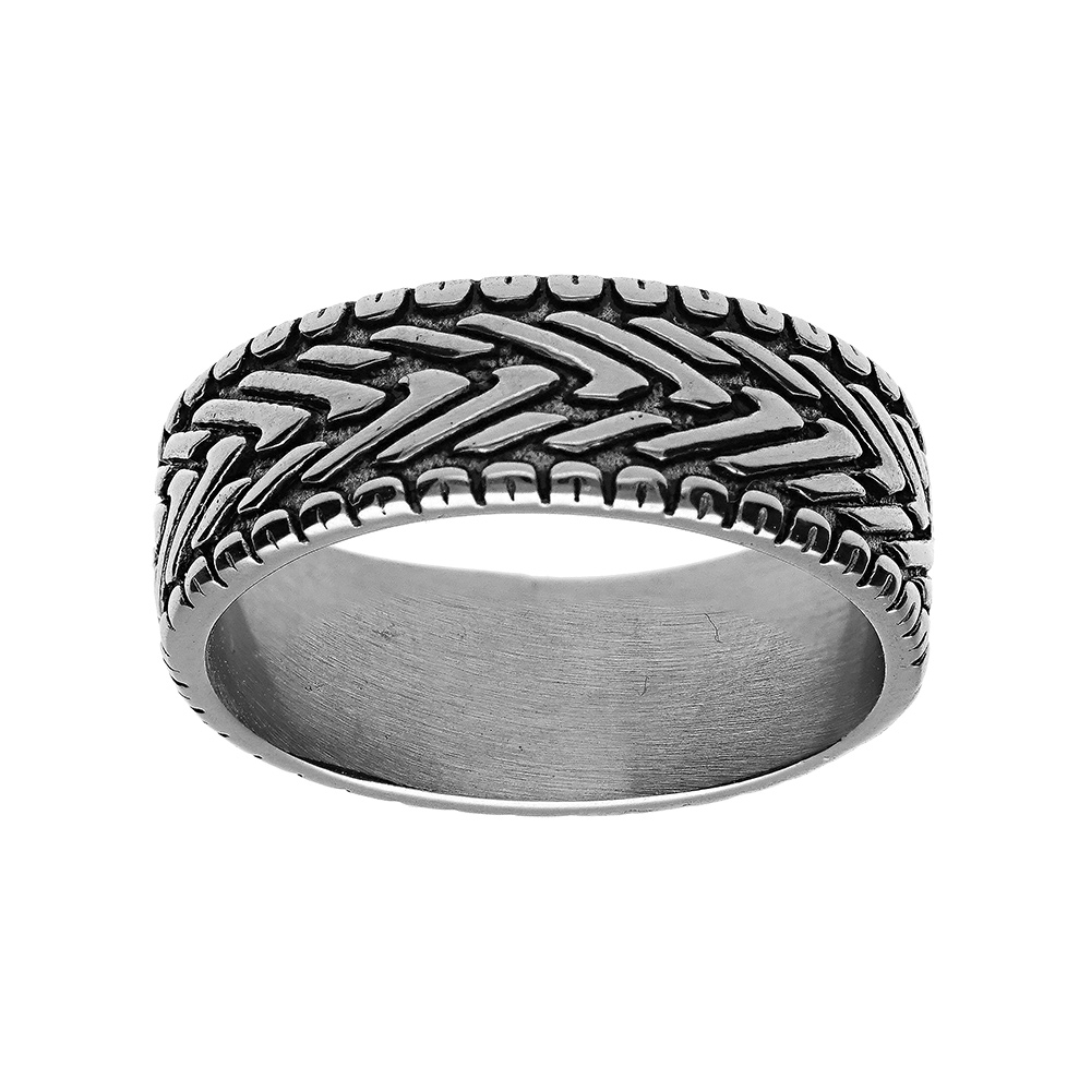 Alliance en acier patin�e motif chevrons - Vue 1