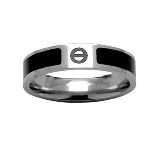 Alliance en acier structure H avec symbole rond barr et rsine noire - Vue 1