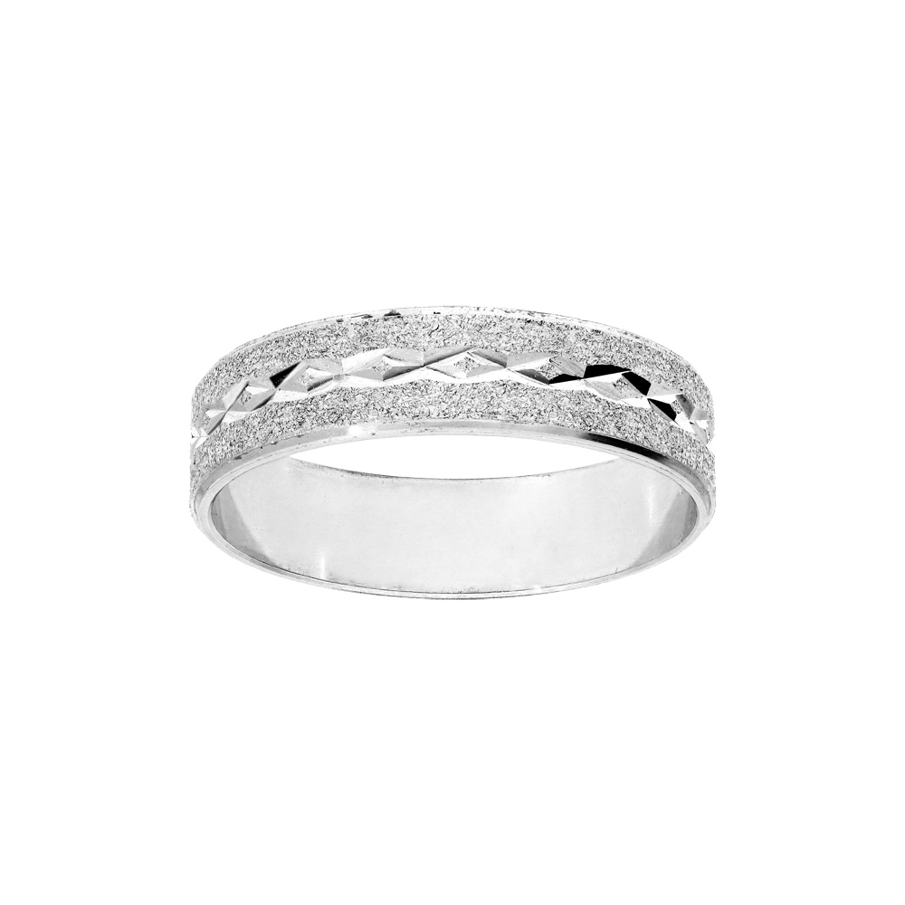 Alliance double rainure argent rhodié 925 ‰ 3 mm