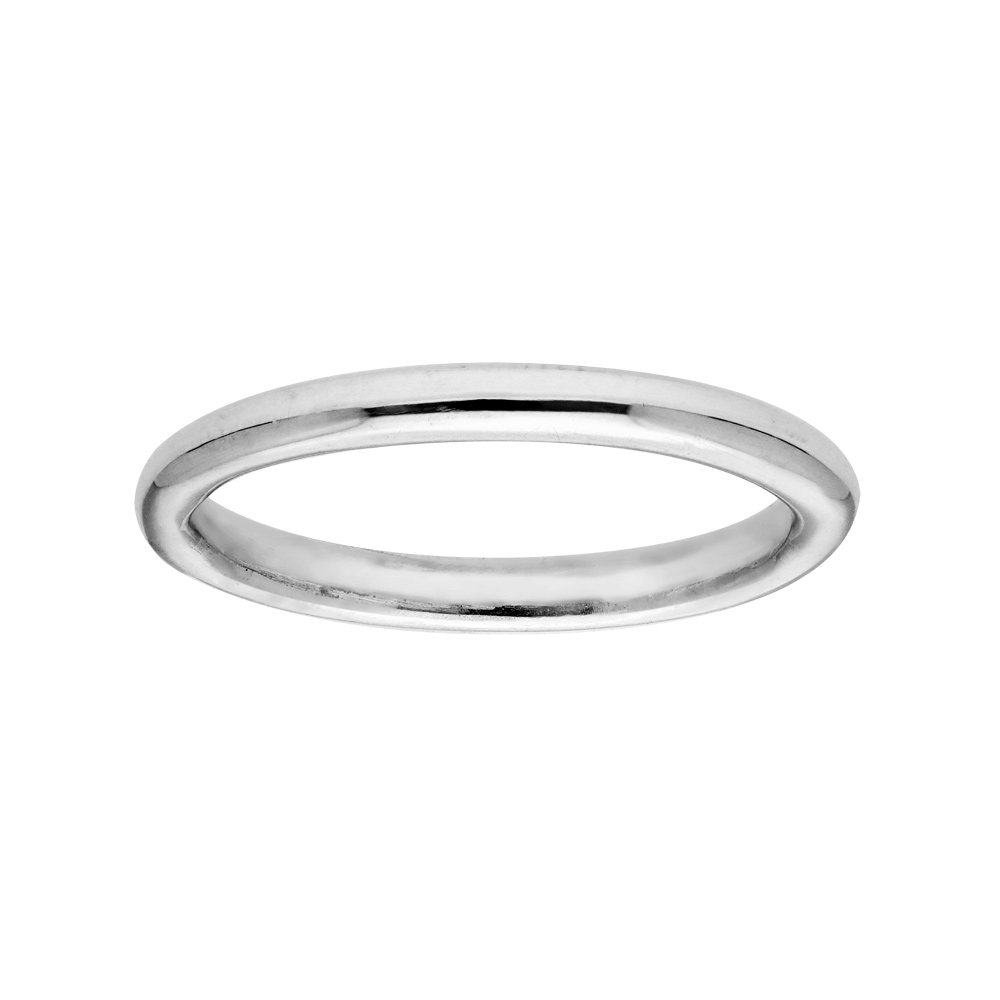 Alliance en argent rhodi� massif fil rond 2,5mm - Vue 1