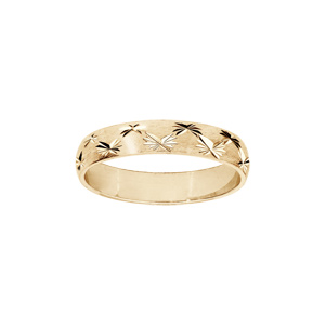Alliance en plaqué or rose satiné sur argent diamantée avec 2 rangs d\'étoiles 4mm - Vue 1