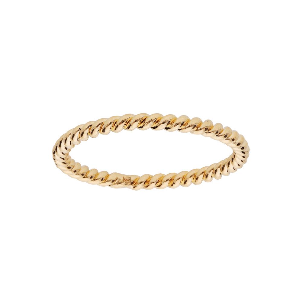 Alliance en plaqu� or torsad�e - Vue 1