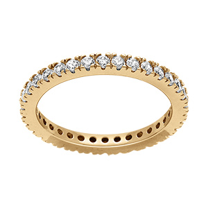 Alliance en vermeil avec tour d'oxydes blancs sertis