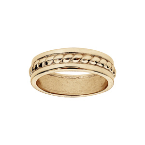 Alliance en Vermeil diamantée tresse et bord lisse - Vue 1