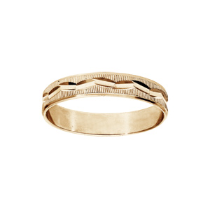 Alliance en vermeil diamantée vague largeur 4mm - Vue 1