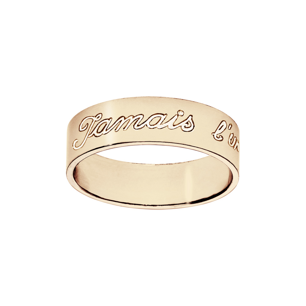 Alliance en vermeil ruban grav�e \