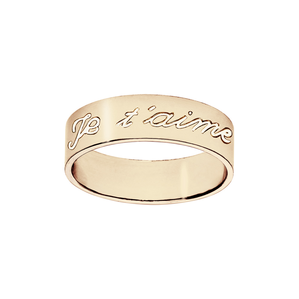 Alliance en vermeil ruban grav�e \
