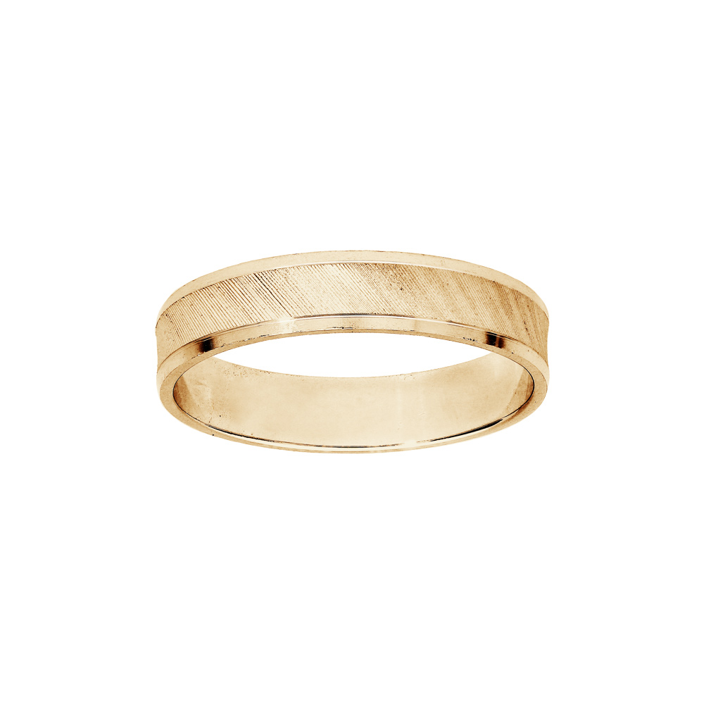 Alliance en vermeil satin�e largeur 4mm - Vue 1