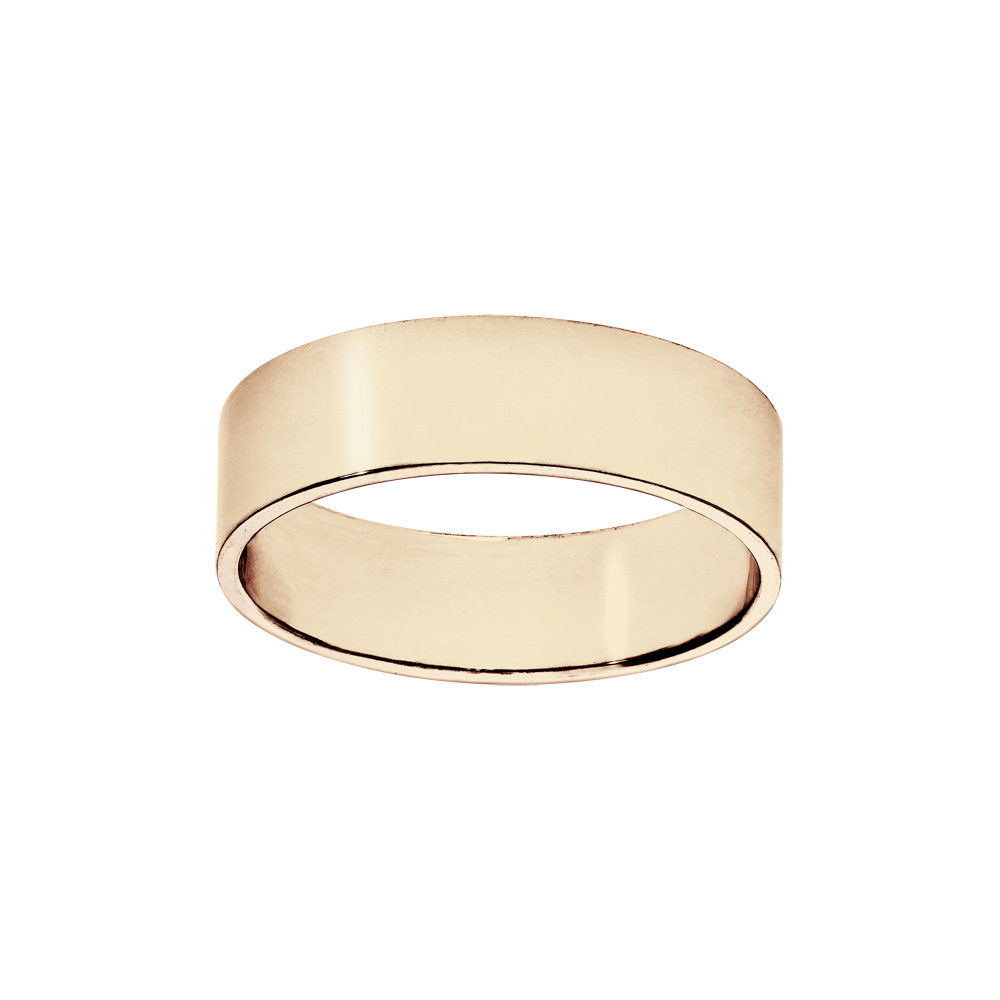 Alliance ruban en vermeil 6mm - Vue 1