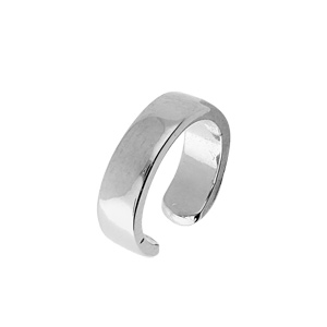 Anneau manchette en argent rhodi lisse 10mm largeur 3mm ( l\'unit) - Vue 1