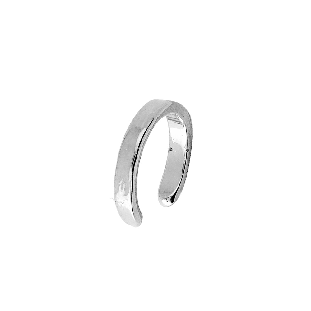 Anneau manchette en argent rhodi� lisse 11mm largeur 2mm (� l\'unit�) - Vue 1