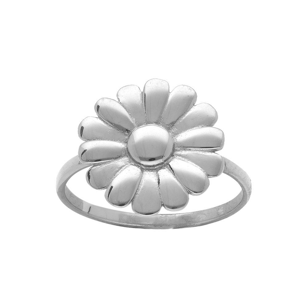 Bague acier fleur 16mm - Vue 1