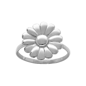 Bague acier fleur 16mm - Vue 1