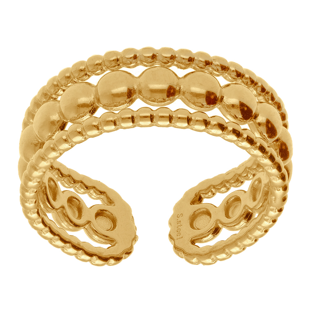 Bague Bohème Réglable Multi-Rangs Dorée - Bijoux Des Lys, Neuf Avec Étiquettes