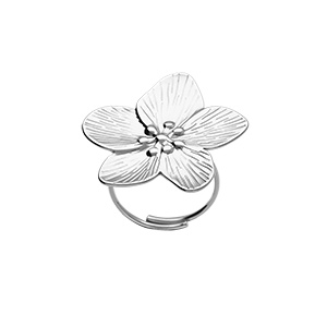Bague ajustable en acier fleur 30mm taille - Vue 1