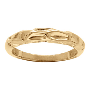 Bague anneau en plaqu� or finition martel�e