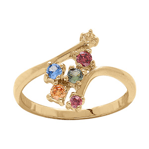 Bague constellation en vermeil d'oxydes color�s  pastels sertis