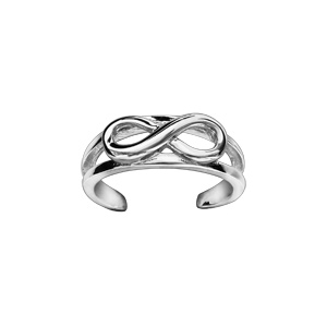 Bague de doigt de pied argent rhodi motif infini - Vue 1