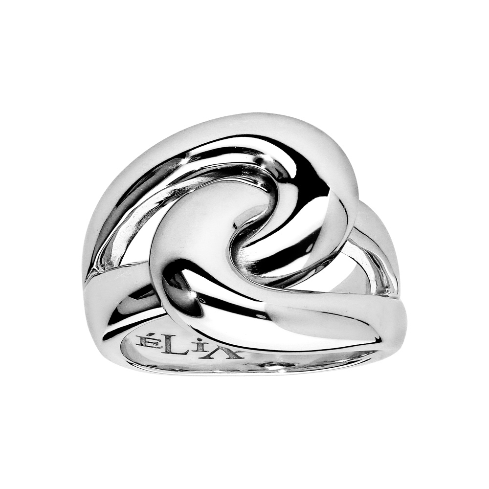 Bague Elix�s en argent massif 2 boucles entrem�l�es - Vue 1
