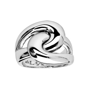 Bague Elixs en argent massif 2 boucles entremles - Vue 1