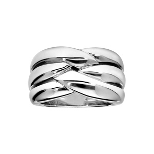 Bague Elixs en argent massif 3 brins croiss - Vue 1