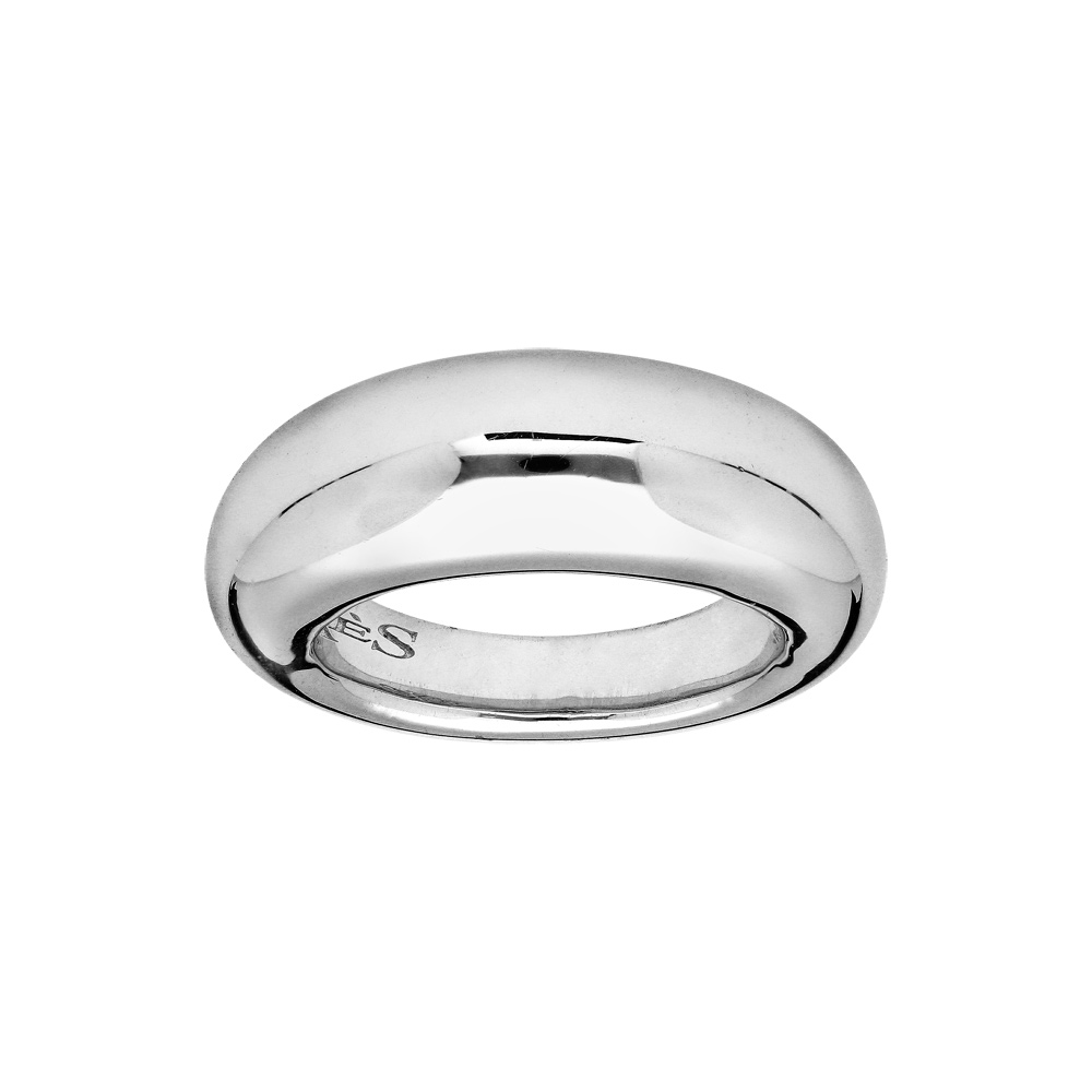 Bague Elix�s en argent massif rhodi� forme bomb�e style r�tro - Vue 1