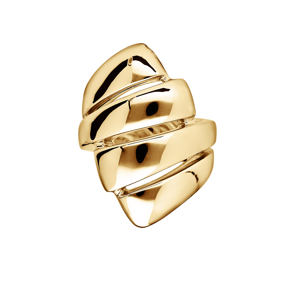 Bague Elix�s en vermeil ruban enroul� en forme de croissant - Vue 1