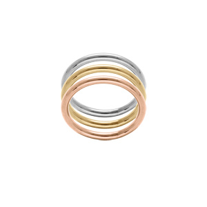 Bague en acier bicolore 3 anneaux - Vue 1