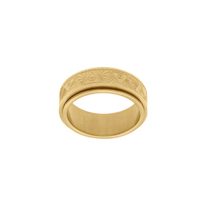 Bague en acier doré anti stress motif oeil de la providence - Vue 1