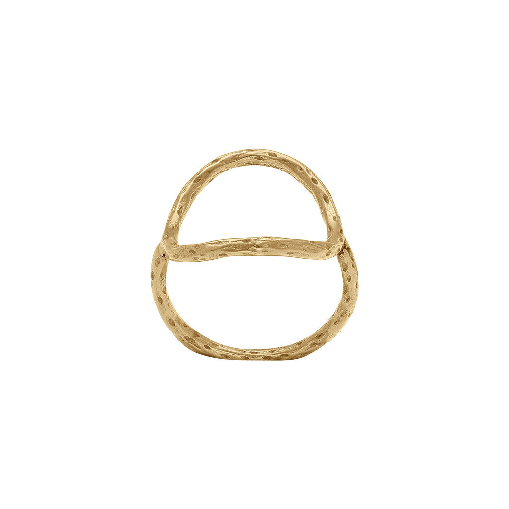 Bague en acier dor, cercle martel - Vue 1