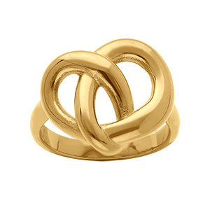 Bague en acier dor entrelace