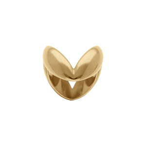 Bague en acier doré forme V - Vue 1