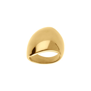 Bague en acier doré large - Vue 1
