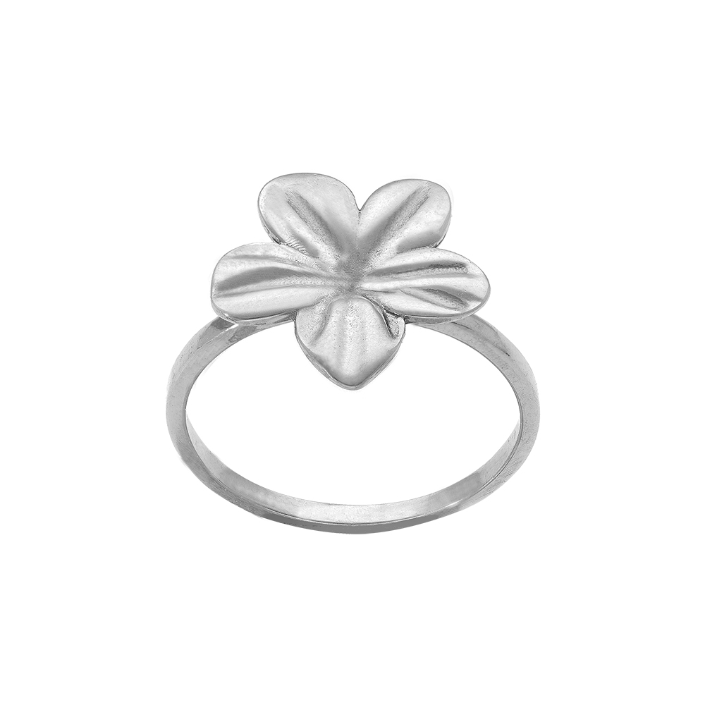 Bague en acier motif fleur 16mm - Vue 1
