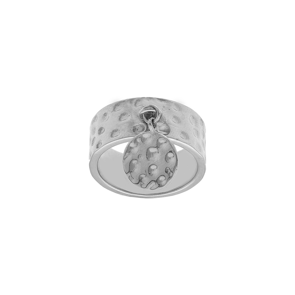Bague en acier pampille martel�e - Vue 1