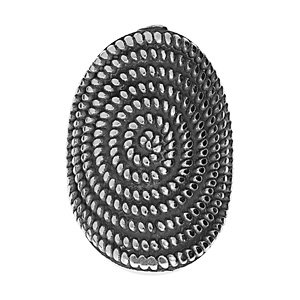 Bague en acier patin grand plateau  motif spiral  picot - Vue 1