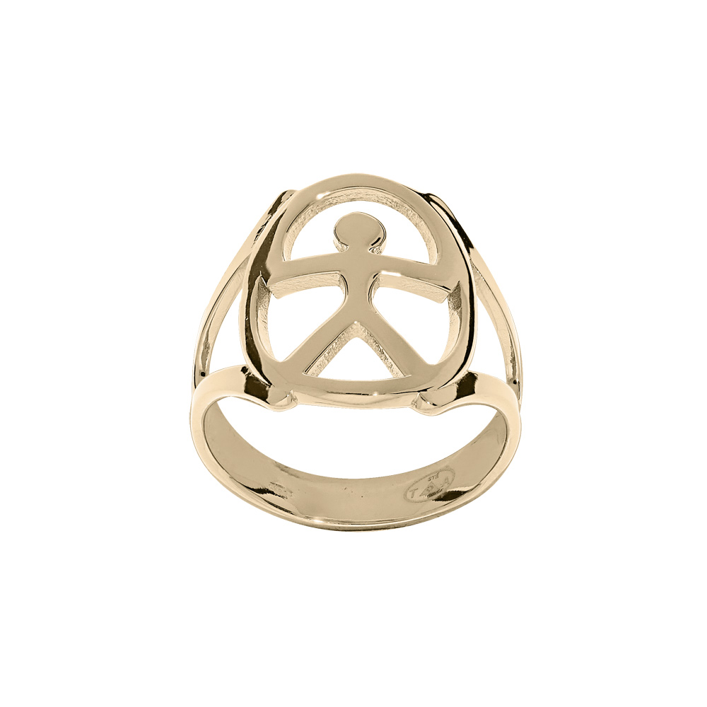 Bague en argent et dorure jaune motif \